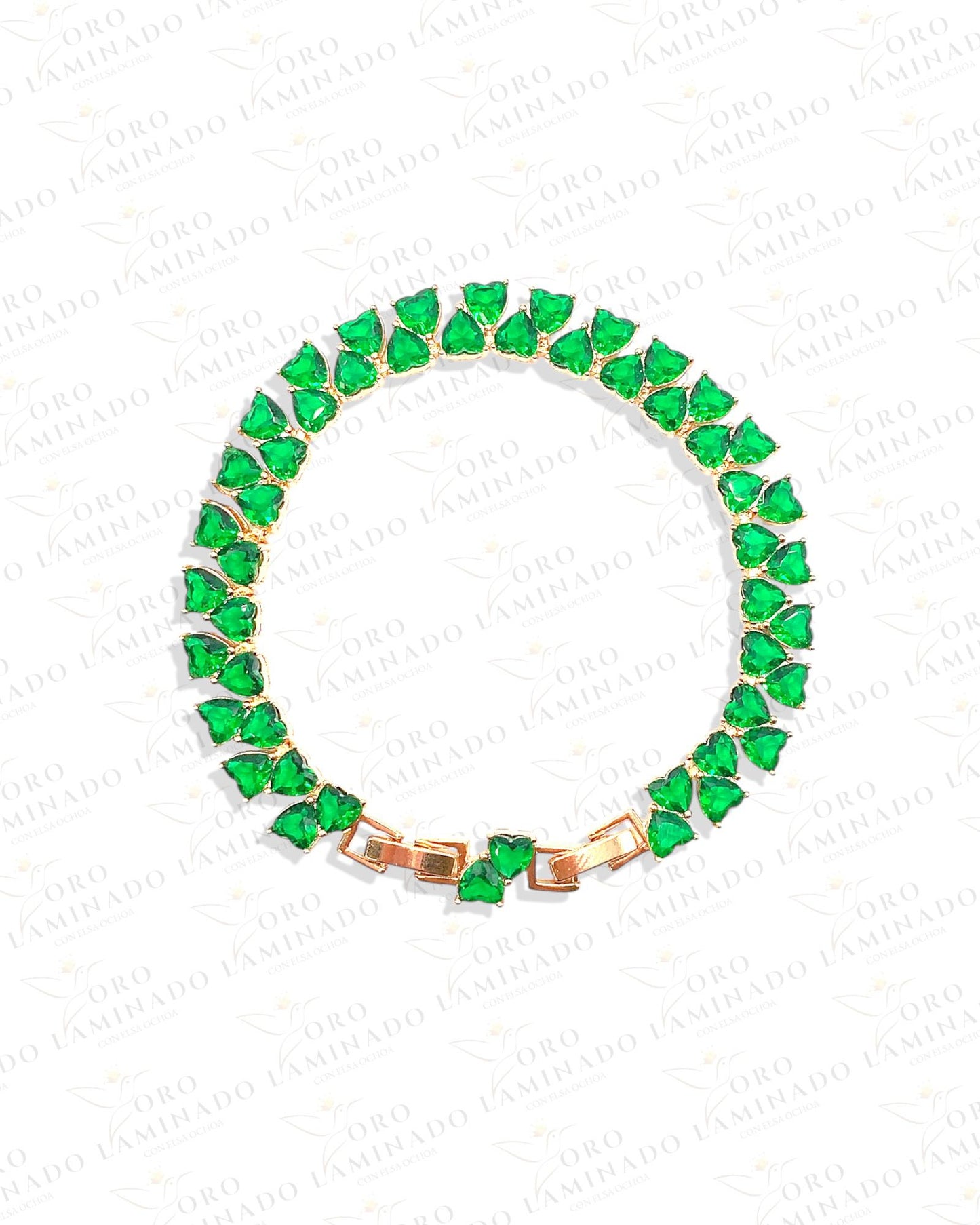 Double Crystal Heart Bracelet R297