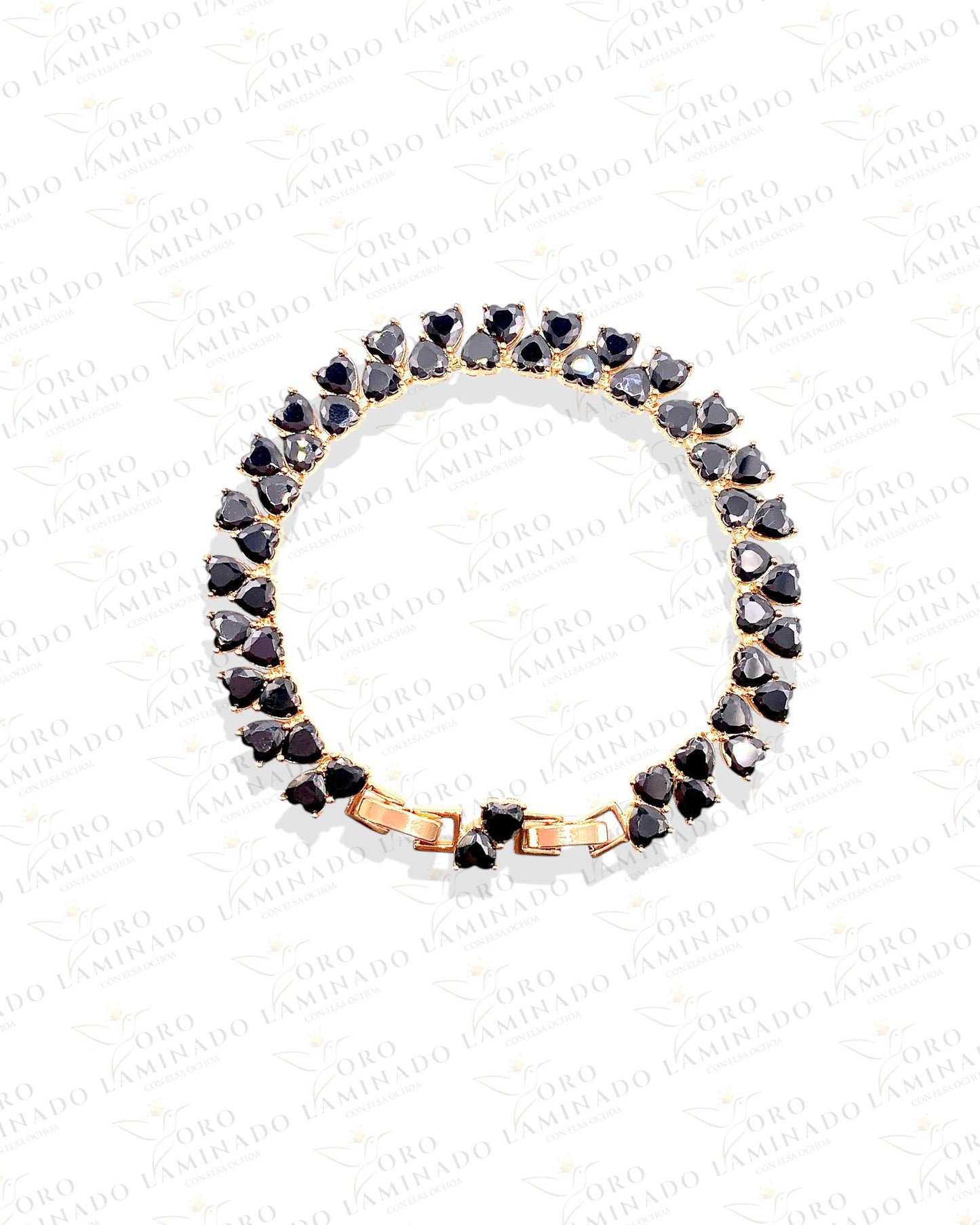 Double Crystal Heart Bracelet R297