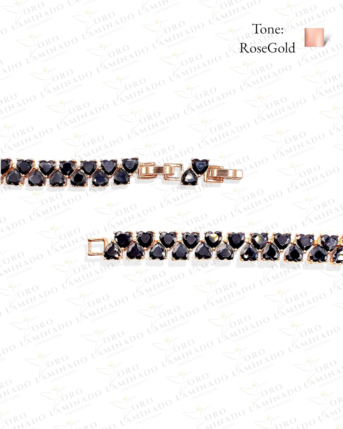 Double Crystal Heart Bracelet R297