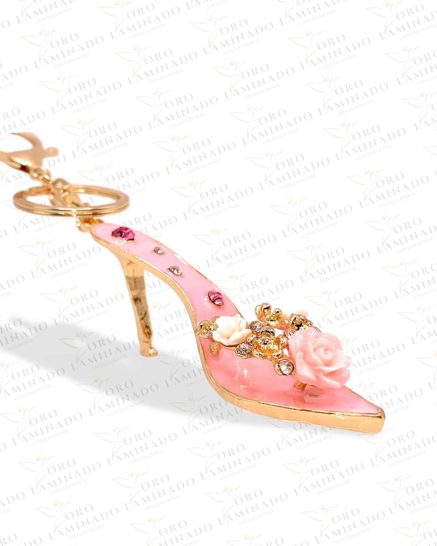 Pink High Heel Keychain (Gold Filled) B328