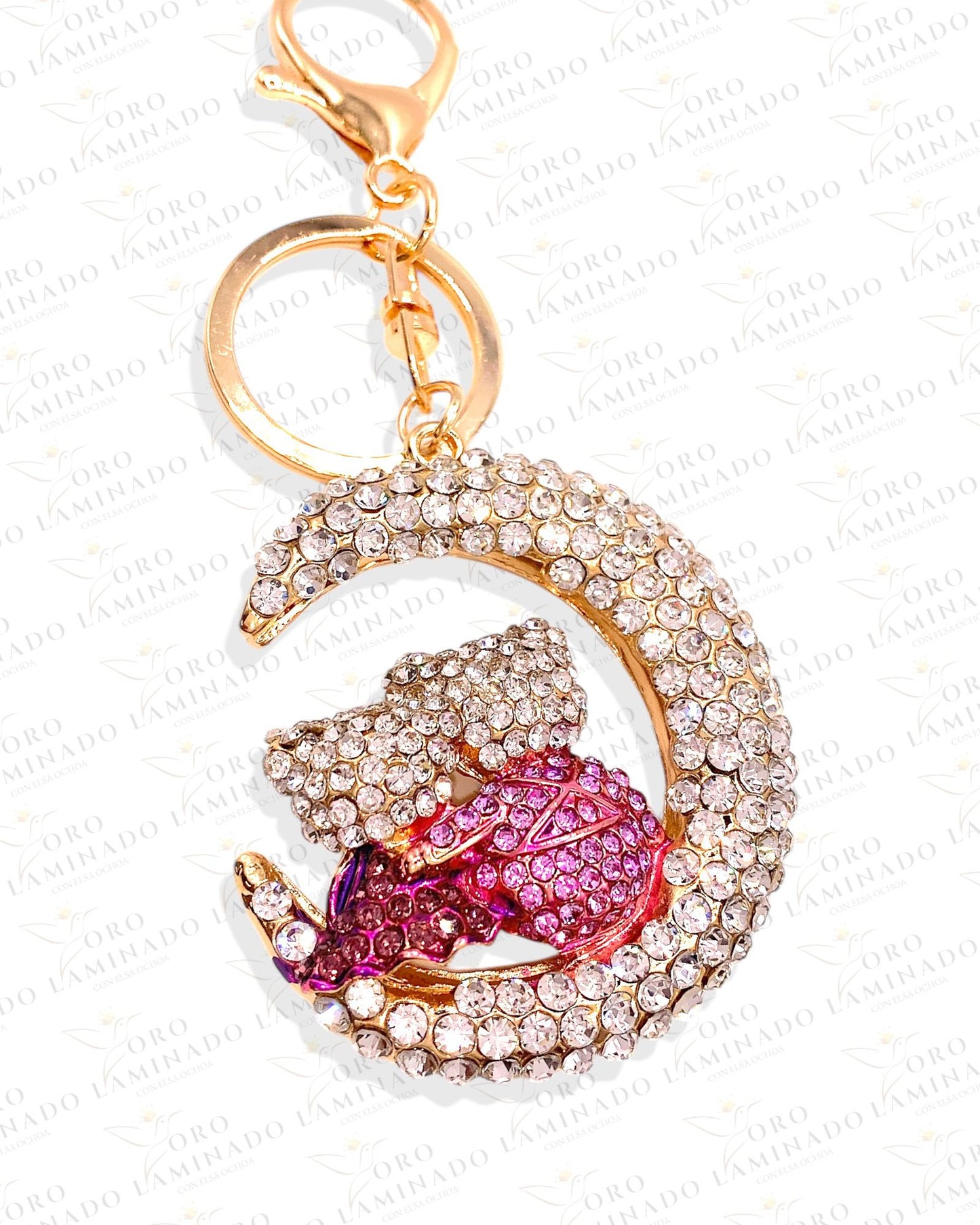 Moon and Bears Keychain (Gold Filed) B326