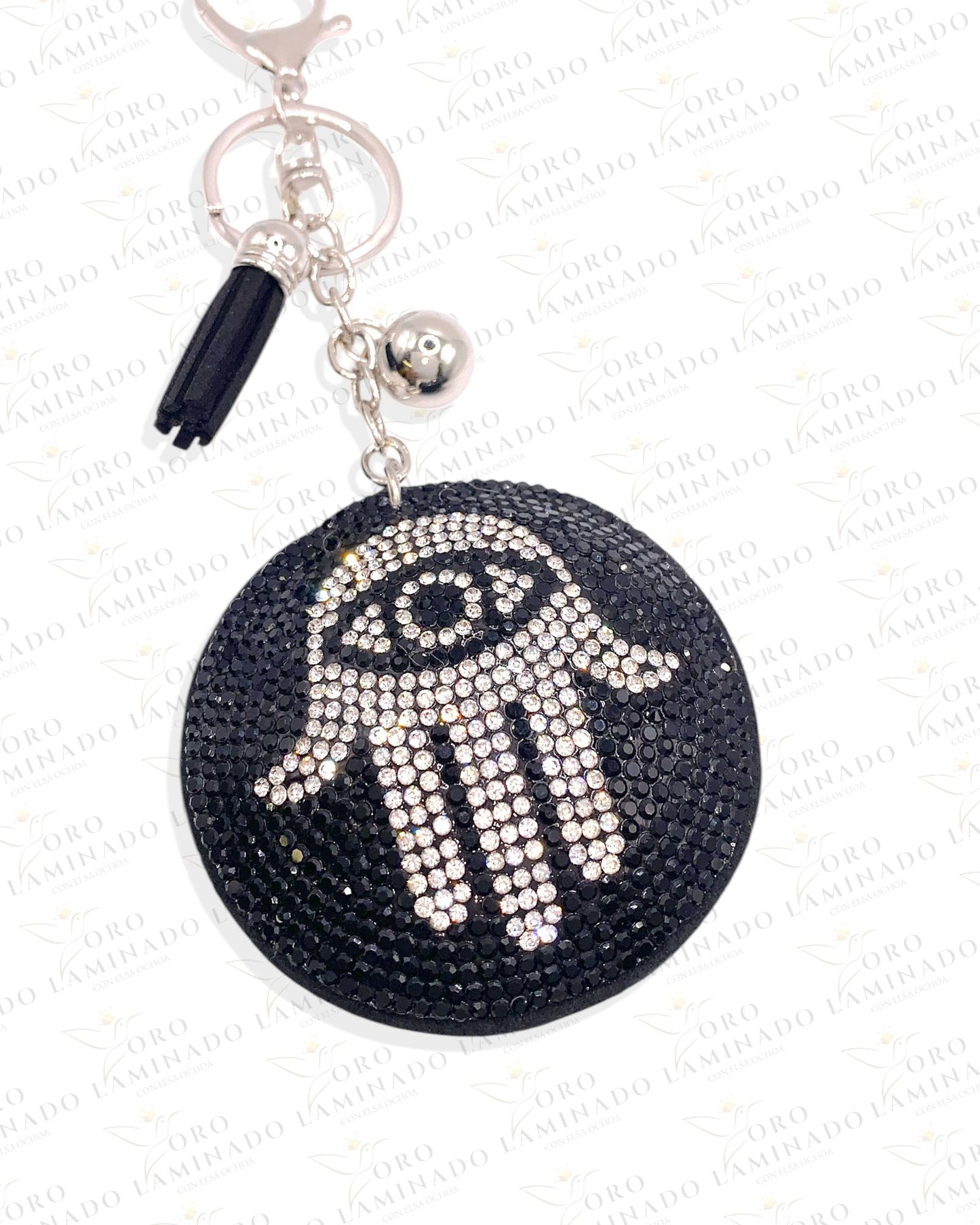 Dark Stone Hamsa Evil Eye (Mano de Fatima) Keychain B202