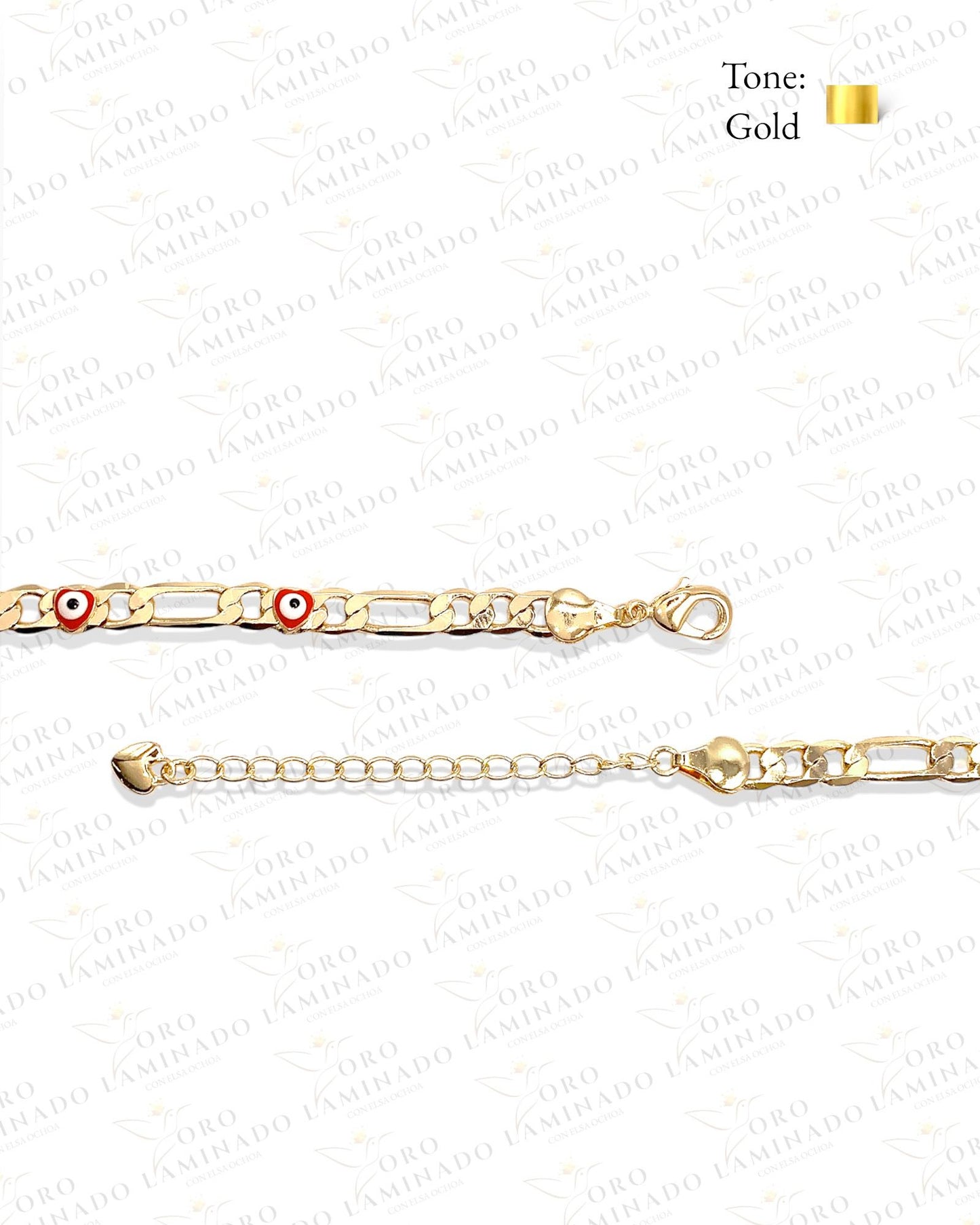 Red Evil Eye Figaro Bracelets (Pack of 6) B337