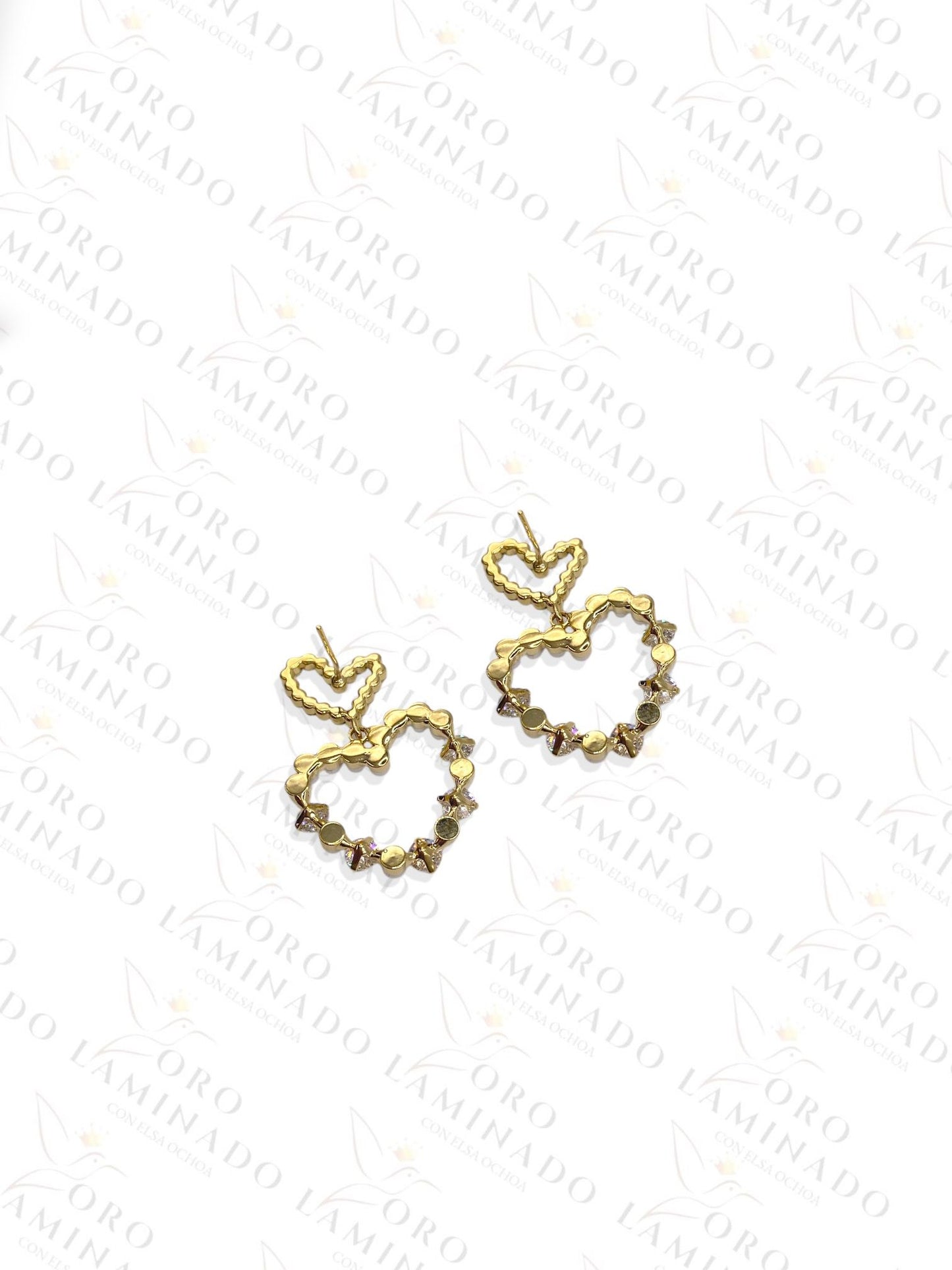 High Quality Heart With Pearls Earrings R455