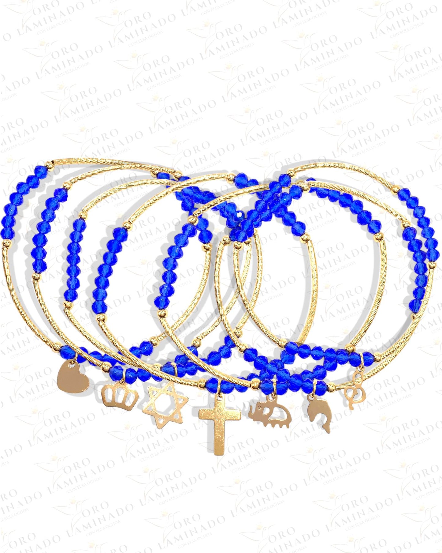 Blue handmade bracelet (pack of 7) Y77