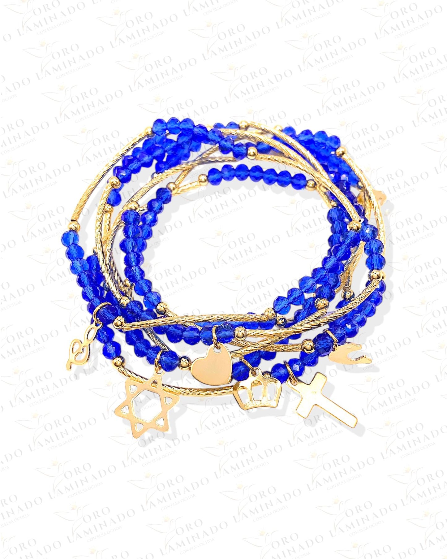 Blue handmade bracelet (pack of 7) Y77