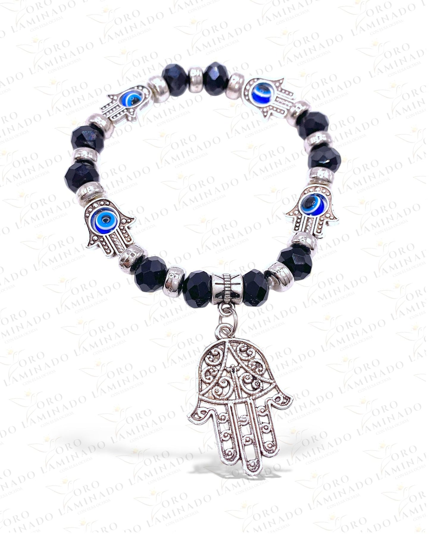 Hamsa Charm Bracelet Black R43