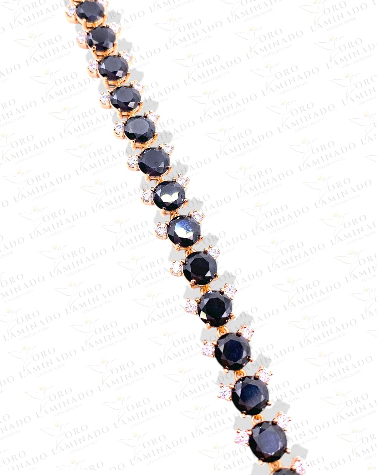 Zirconia Stone Rose Gold Bracelet (18k Gold Filled)  Y46