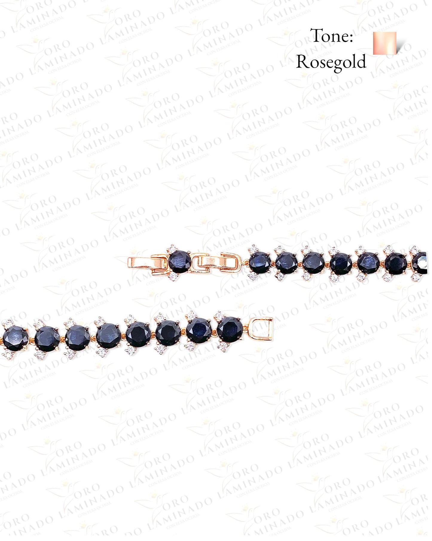 Zirconia Stone Rose Gold Bracelet (18k Gold Filled)  Y46