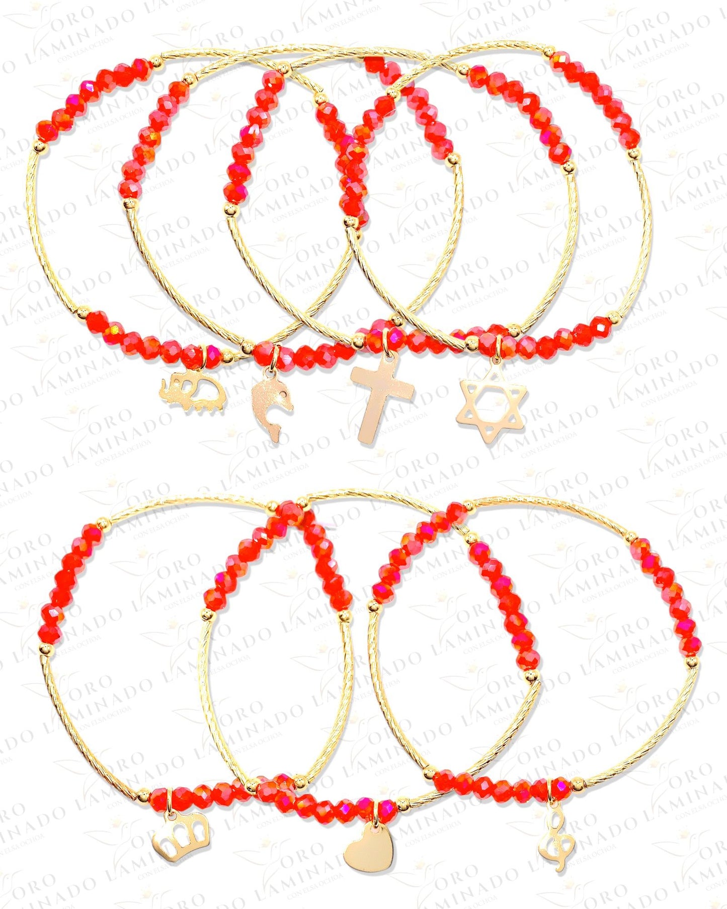 Red handmade bracelet (pack of 7) Y209