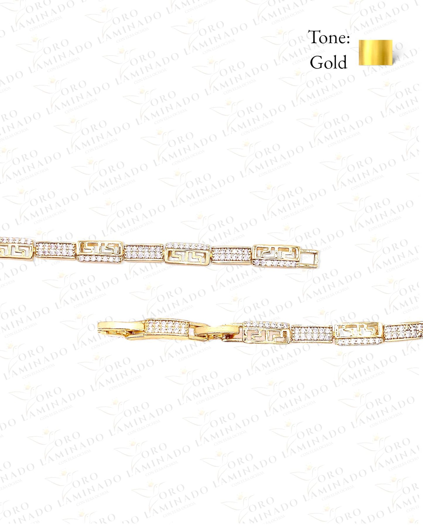 Gold Filled Square Design Bracelet R342