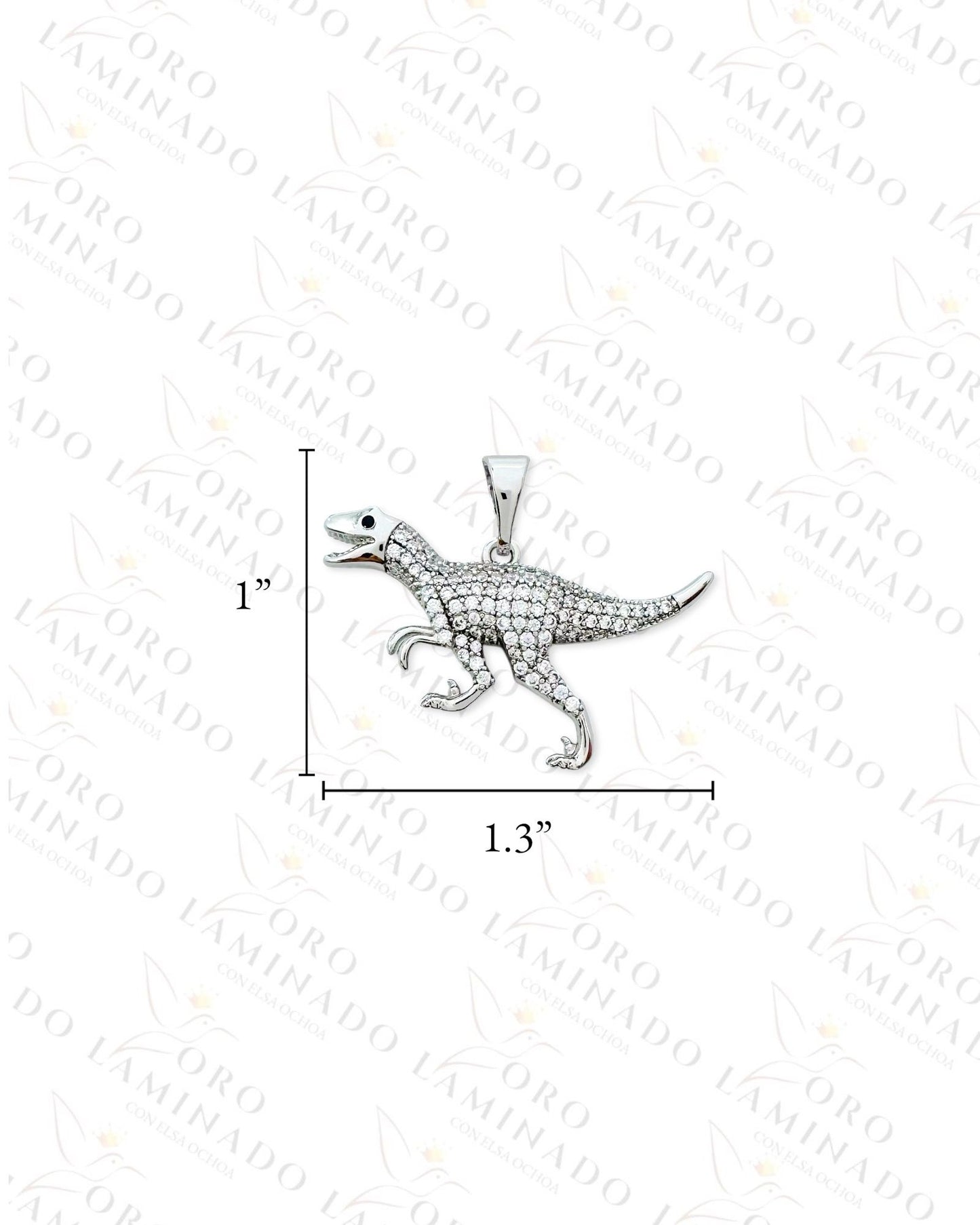 Silver Dinosaur Pendant R445