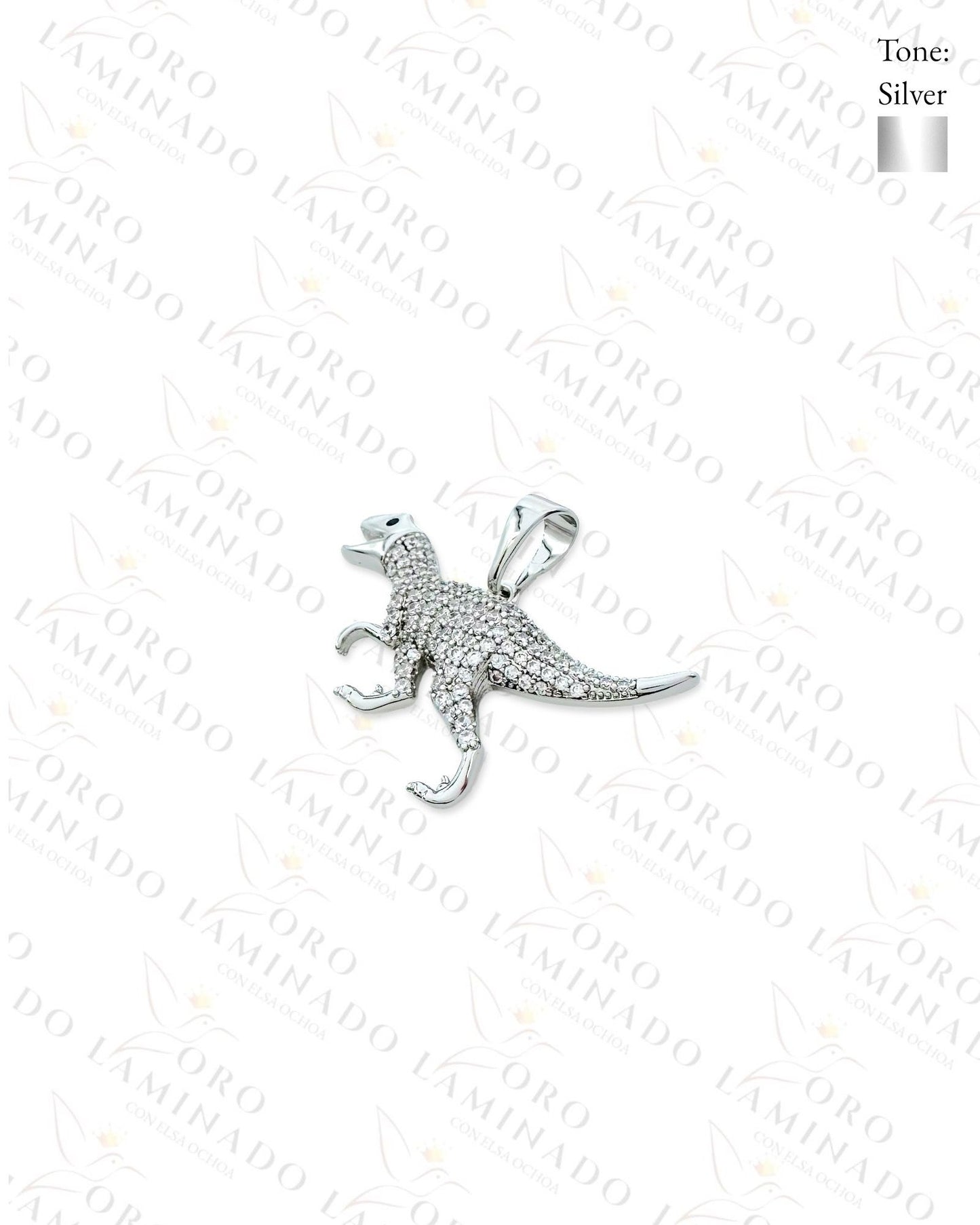 Silver Dinosaur Pendant R445