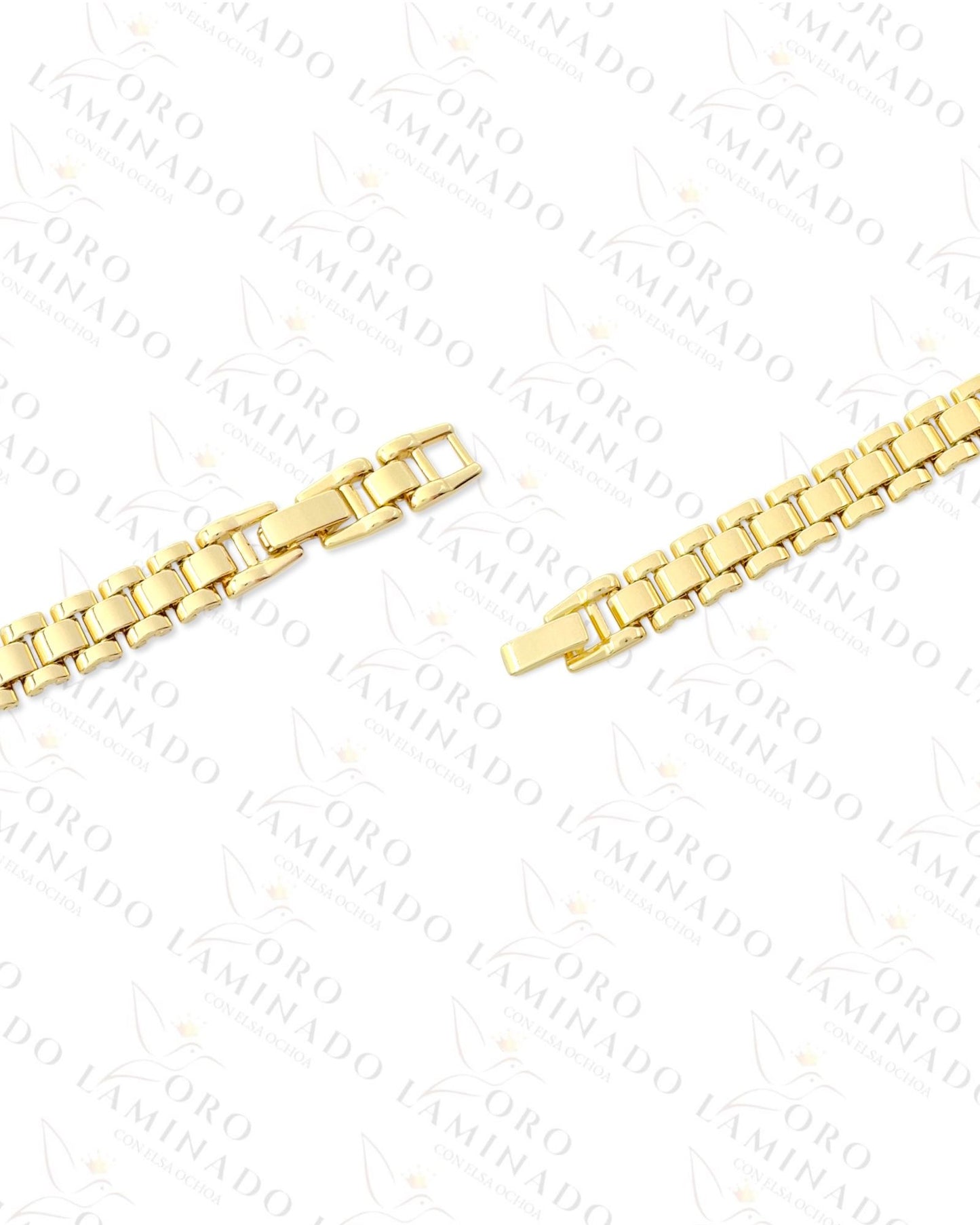 Gold Filled San Judas Tadeo Bracelet with Shiny Stones R193