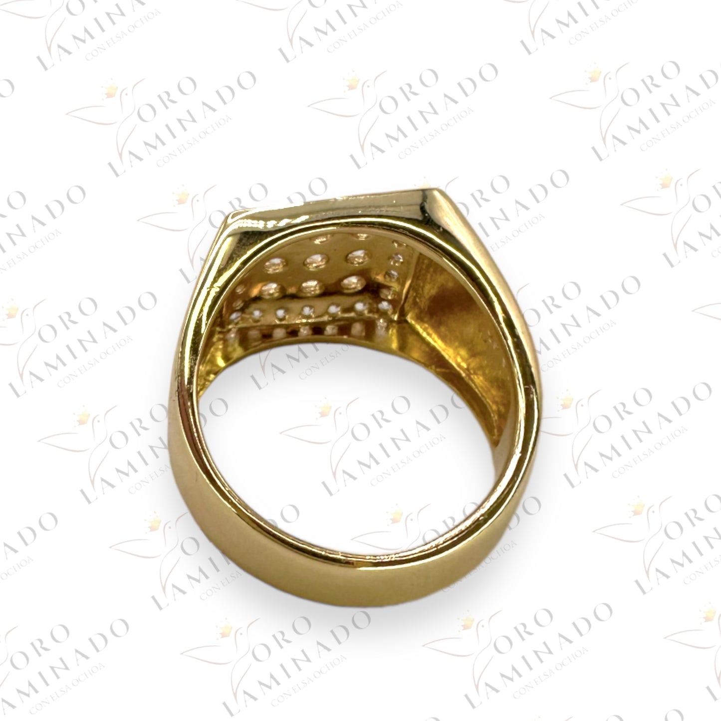 Golden pave with zirconia ring Y271A