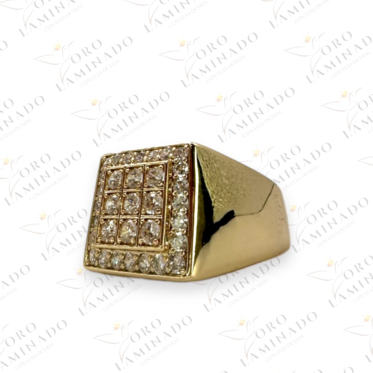 Golden pave with zirconia ring Y271A