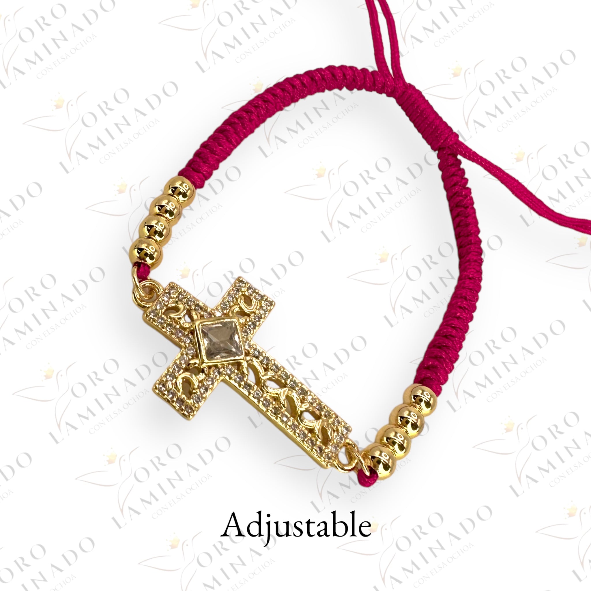 Red cross bracelet Y13 Oro Laminado Elsa