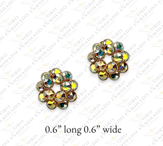 Flower earring with sparkling stones Y171