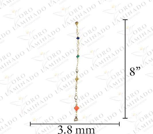 Multicolor cross anklet (pack of 6) R323