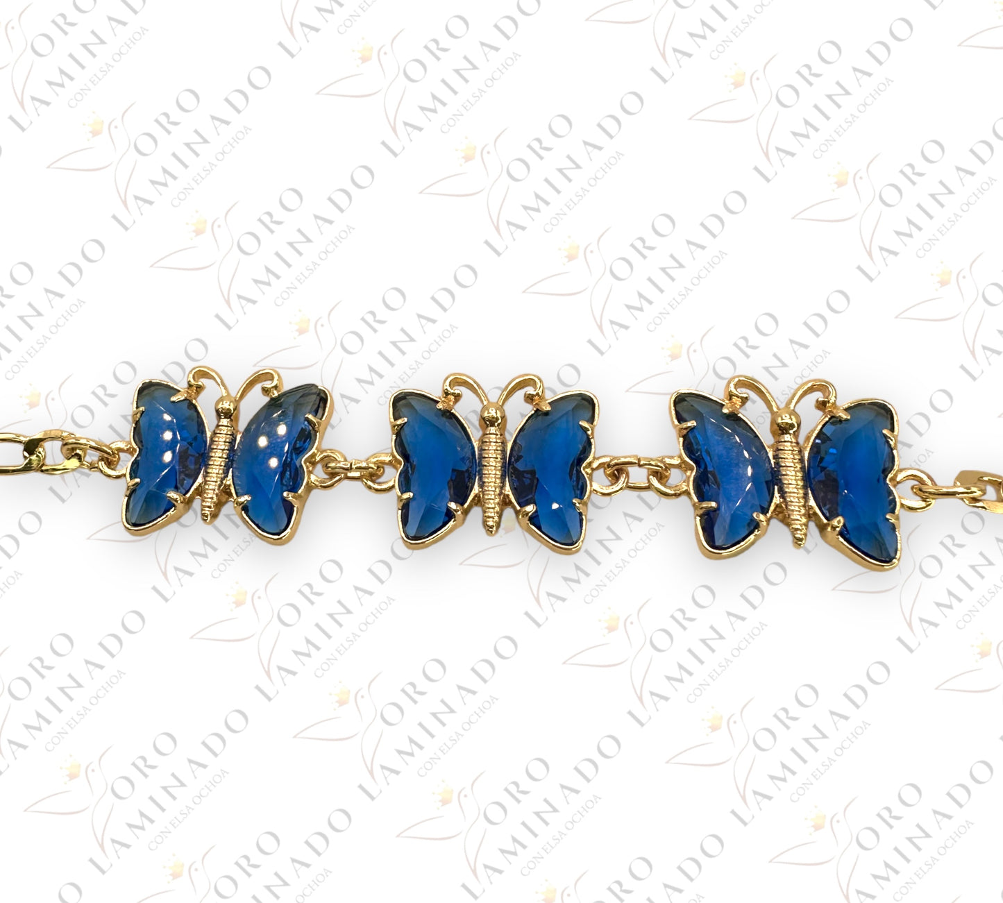 Figaro bracelet with blue butterfly G69