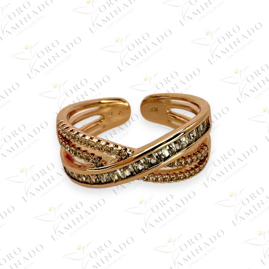 Rose Gold Ring with Stones Y317B