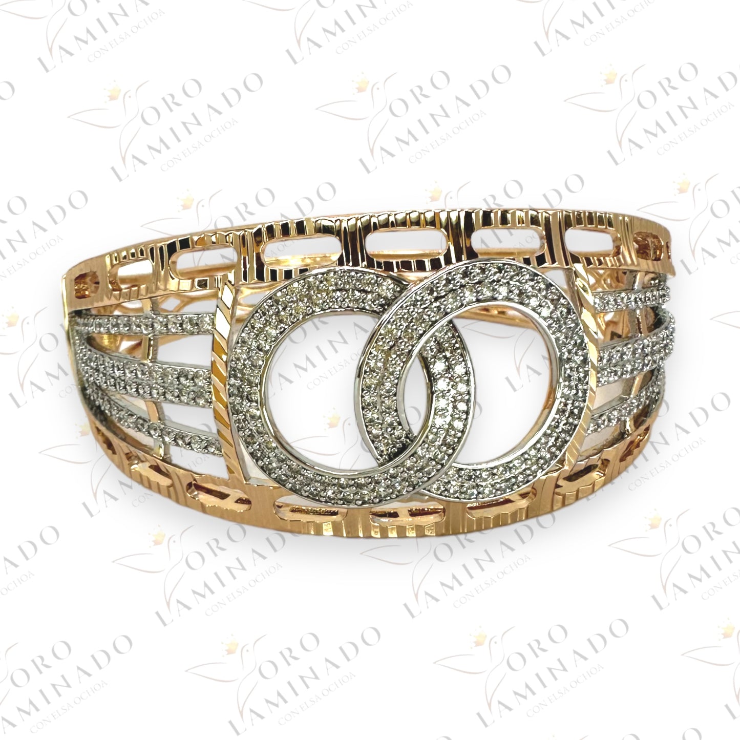 Double Pave circle bracelet R209