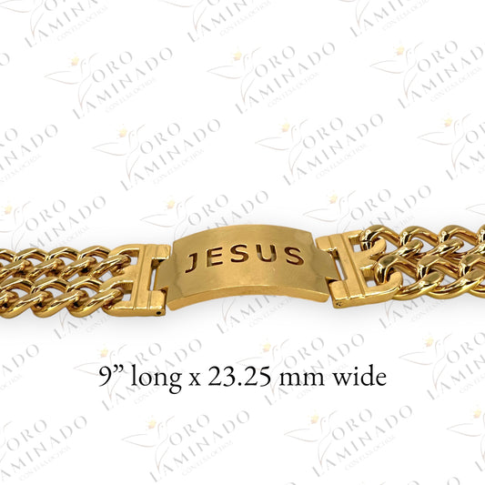 Double cuban jesus bracelet B263