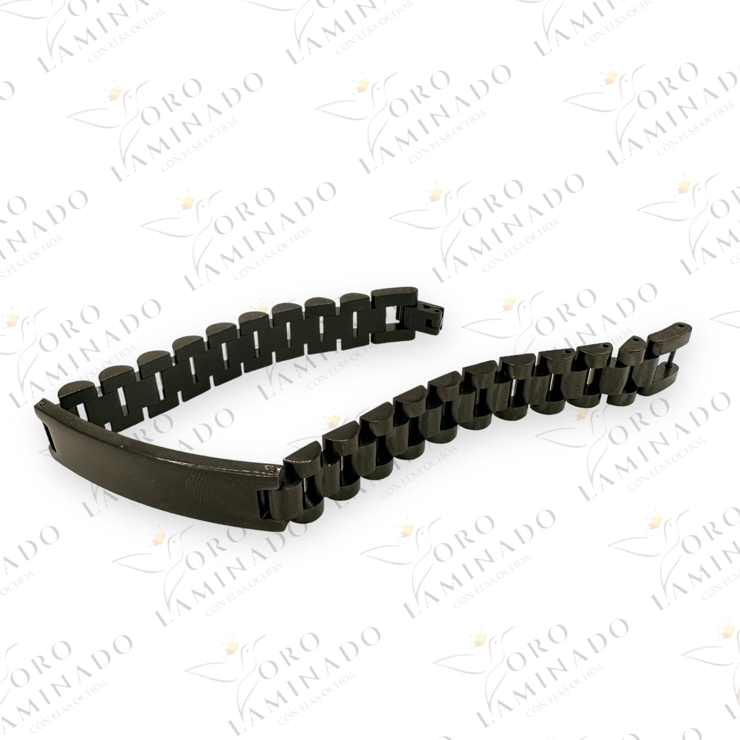 Black steinlees steel bracelet B266