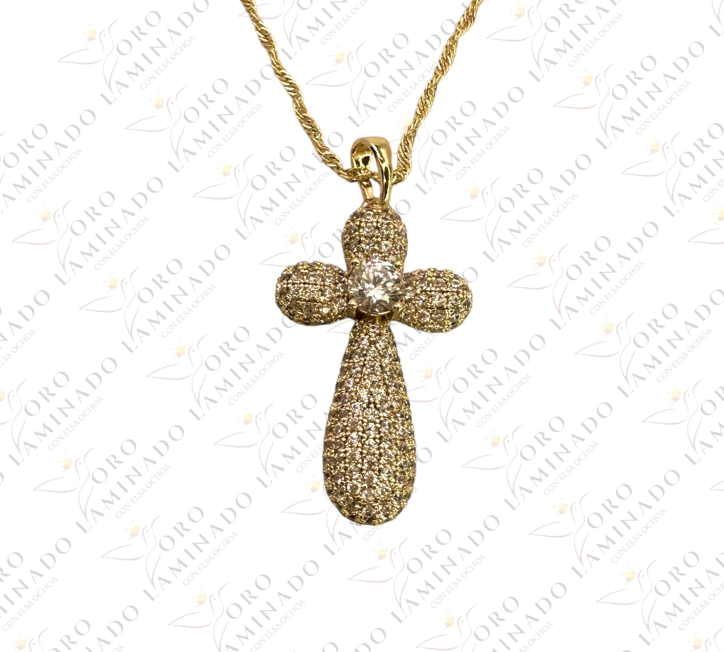 Rope necklace with diamond cross G84