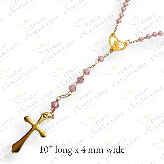 Pink virgin rosary B282