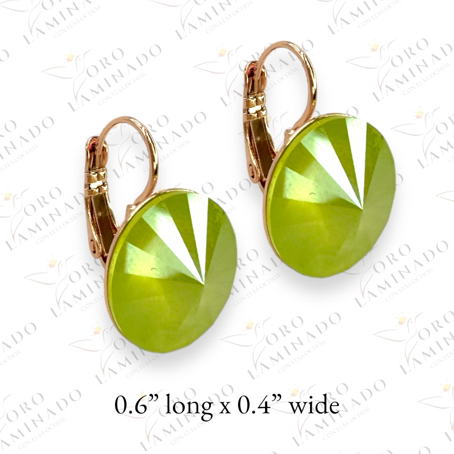 Lime green stone earring Y286