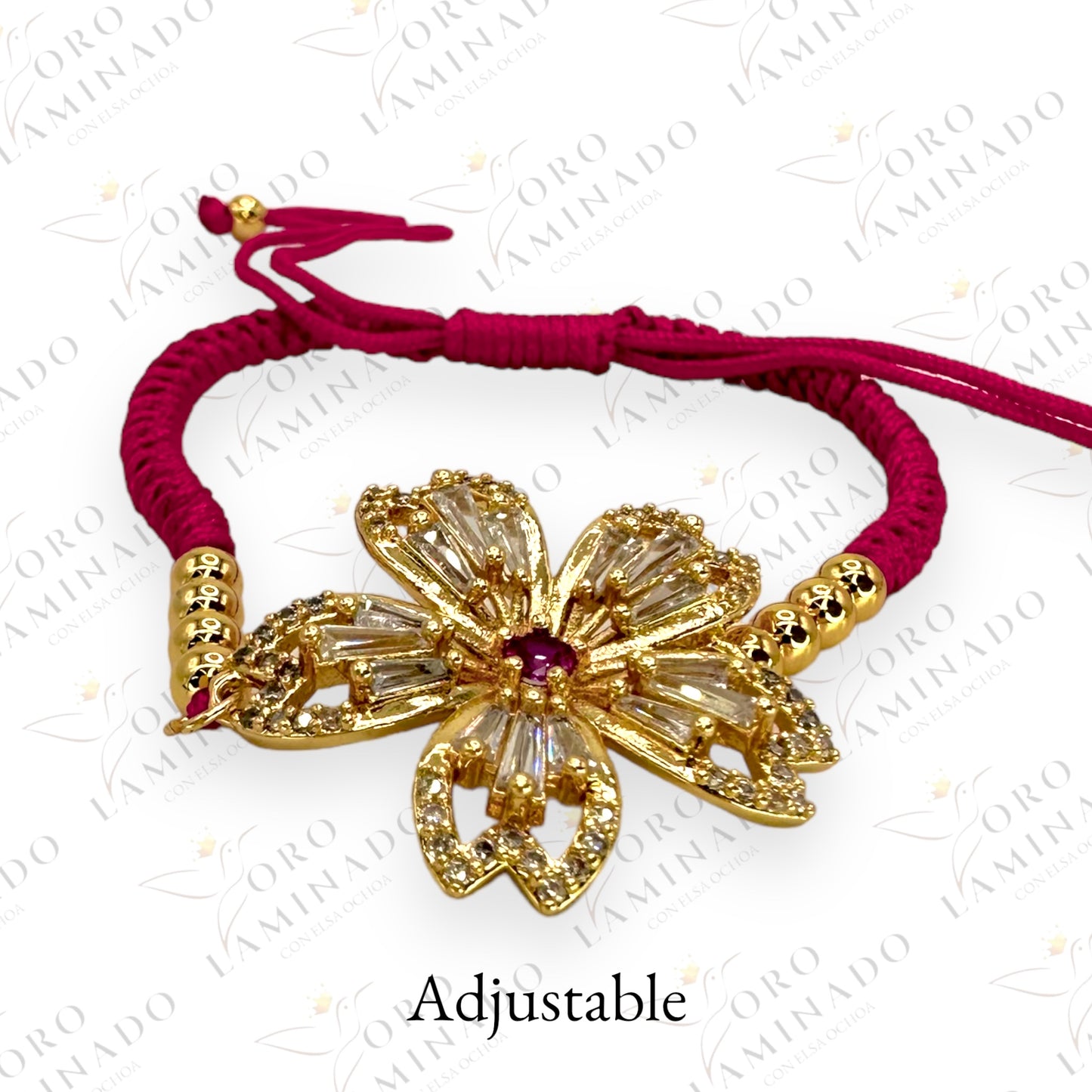 Cut crystal flower bracelet B206