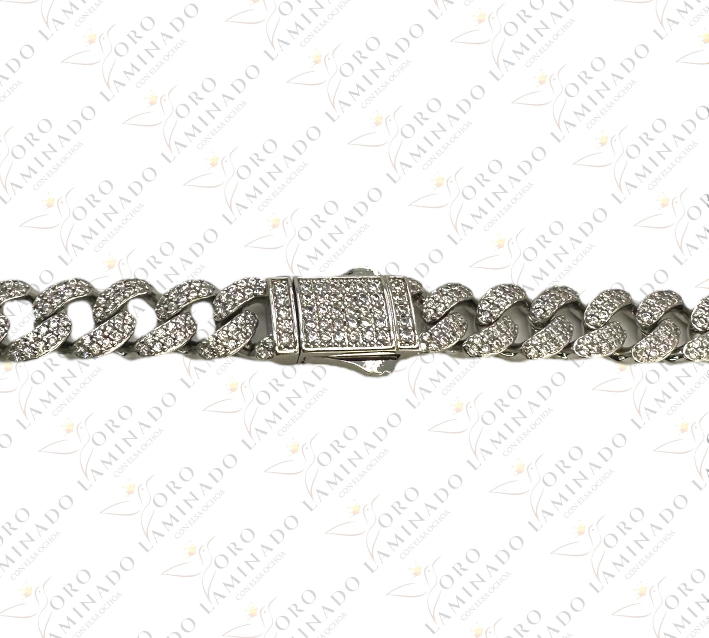 Silver monaco chain Y195