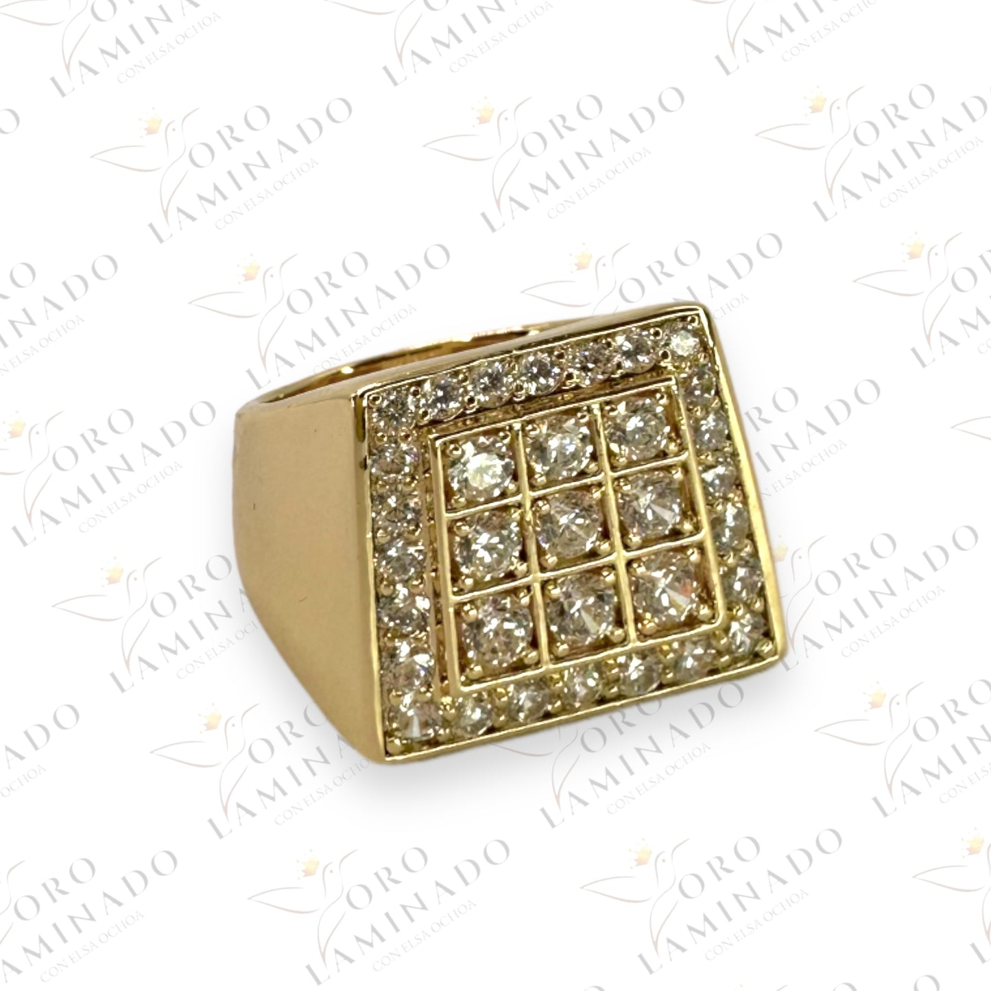 Golden pave with zirconia ring Y271A