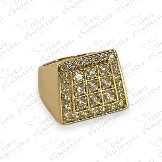 Golden pave with zirconia ring Y271A