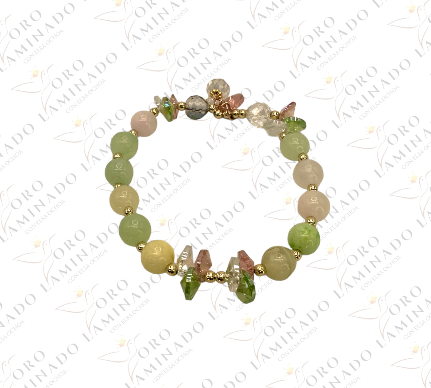 Bracelet with green quartz stones Y212