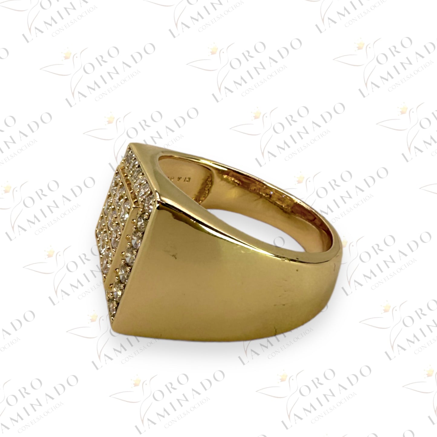 Golden pave with zirconia ring Y271A