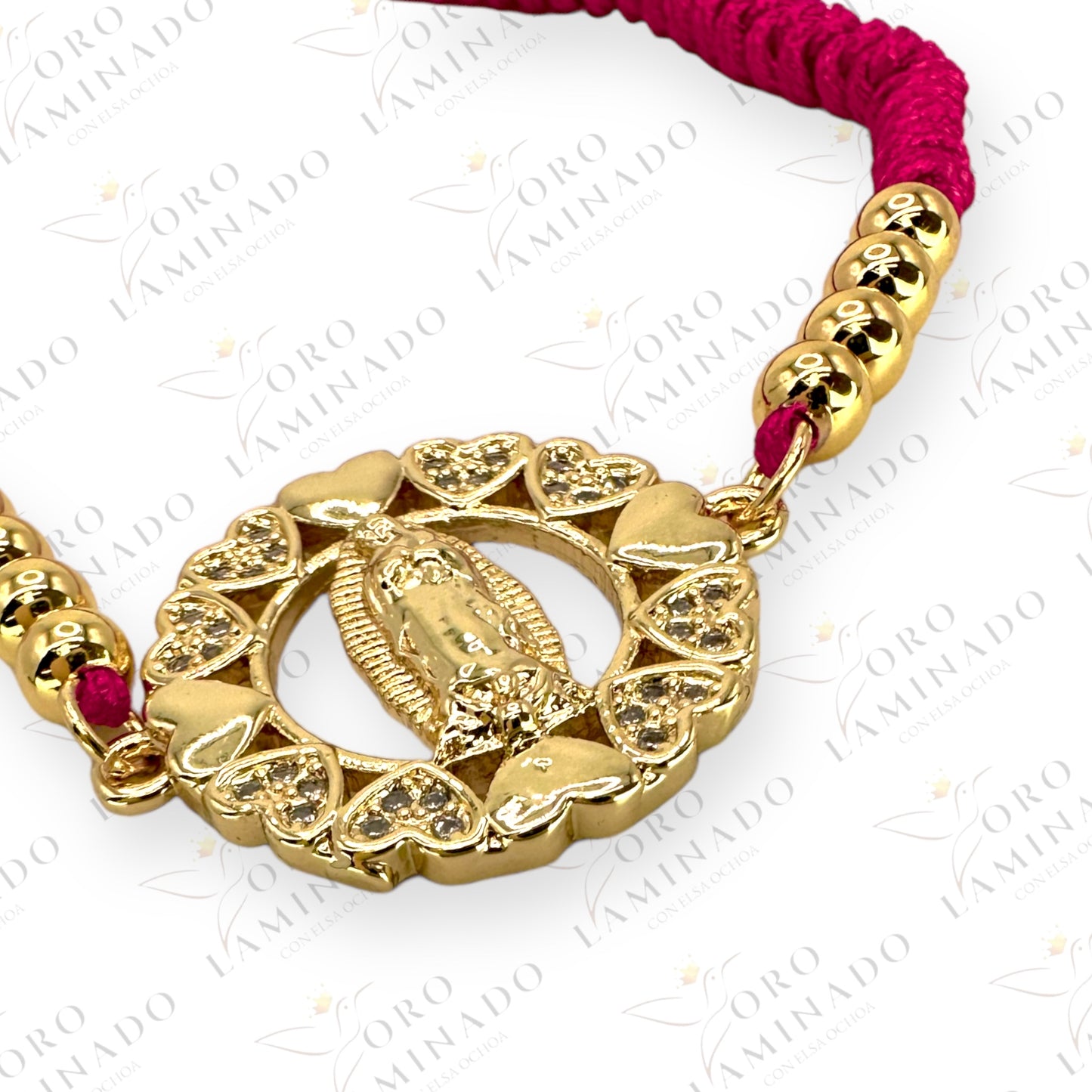 Bracelet of the Virgen de Guadalupe with hearts R7