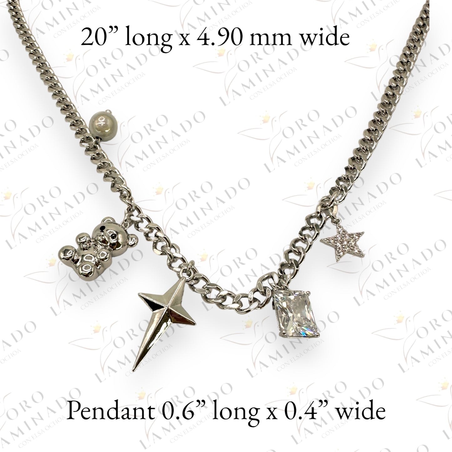 High Quality Cross and bear necklace R95