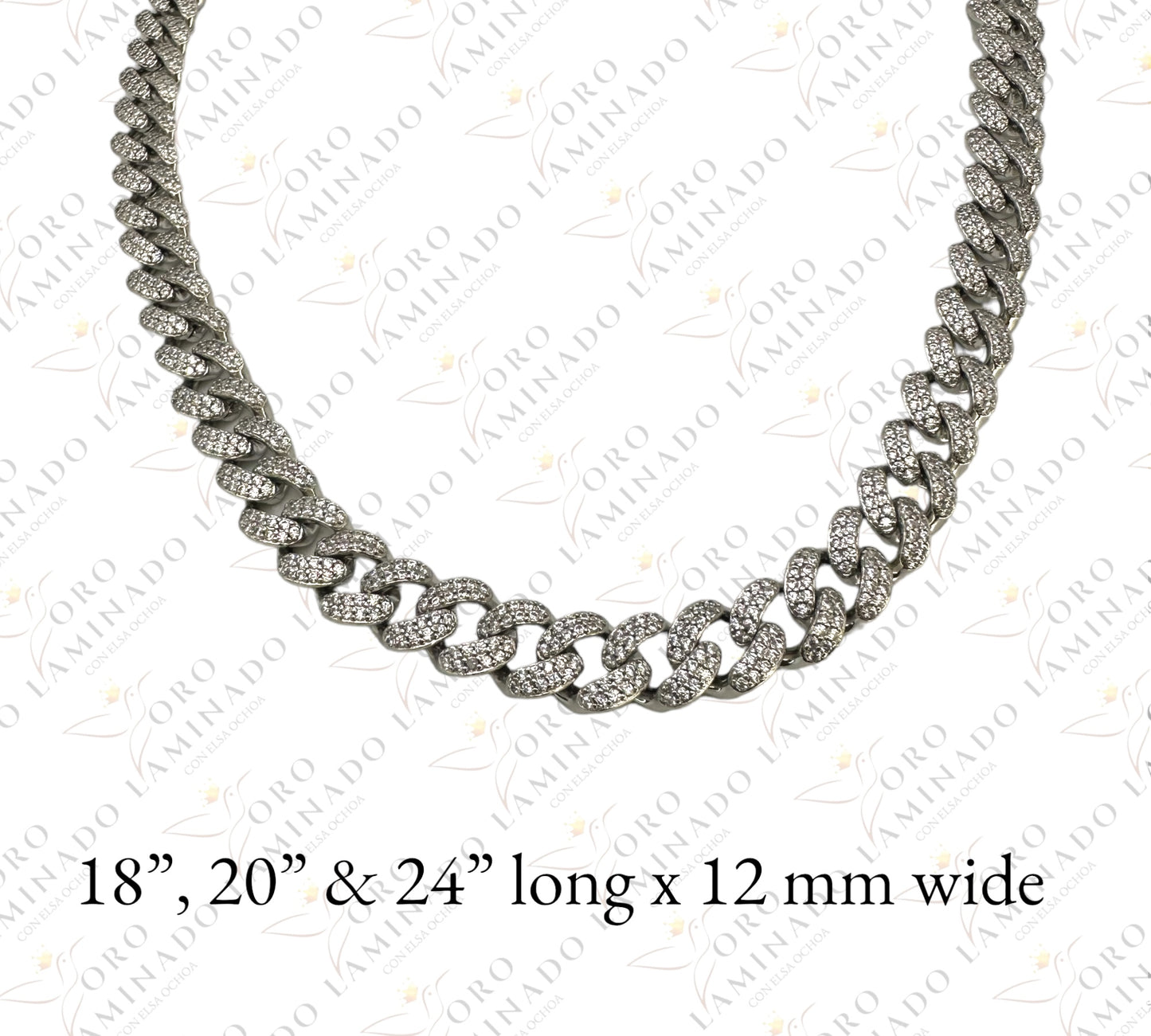 Silver monaco chain Y195