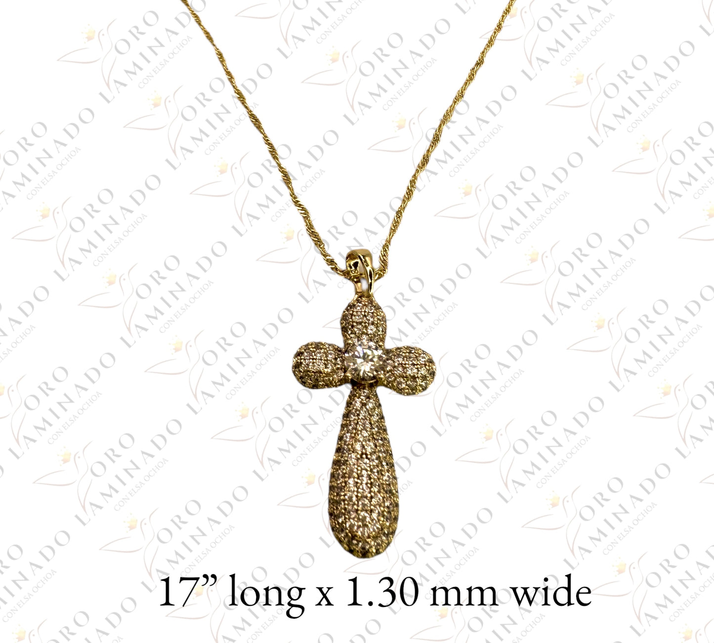 Rope necklace with diamond cross G84