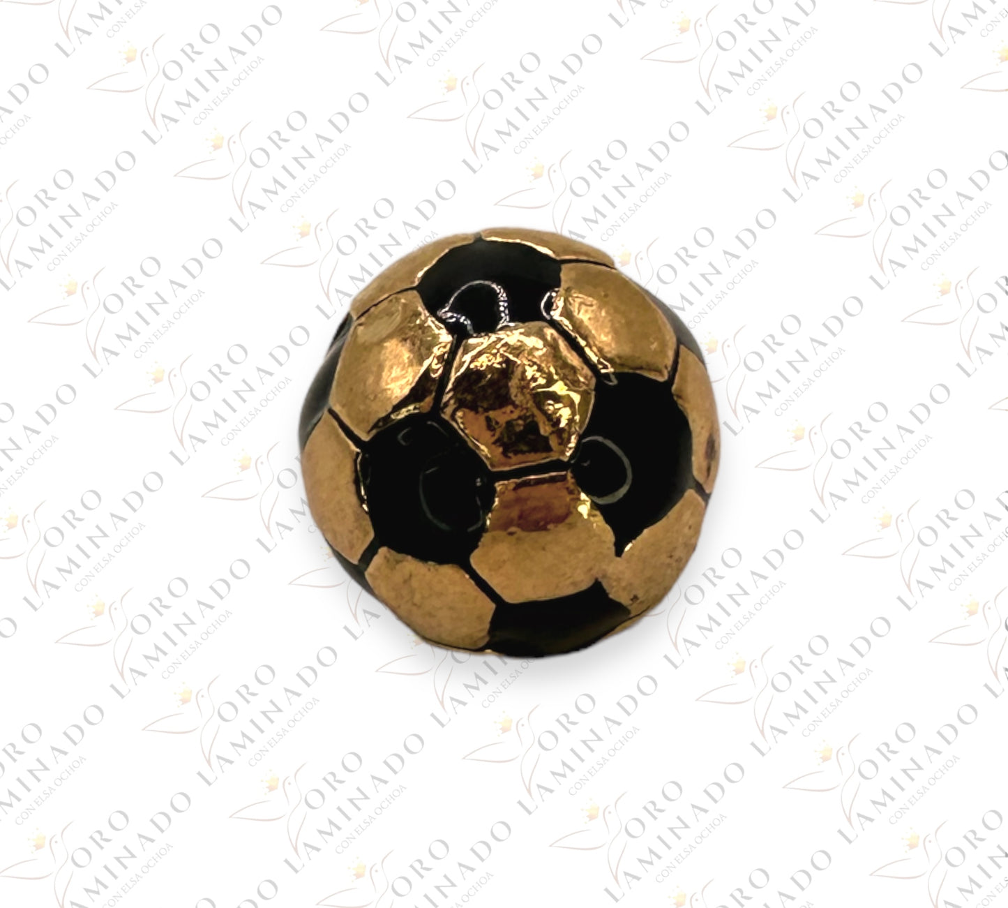 Gold soccer ball pendant Y141