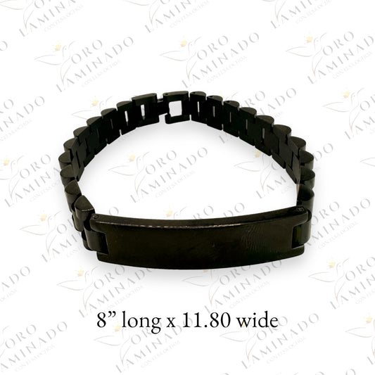 Black steinlees steel bracelet B266