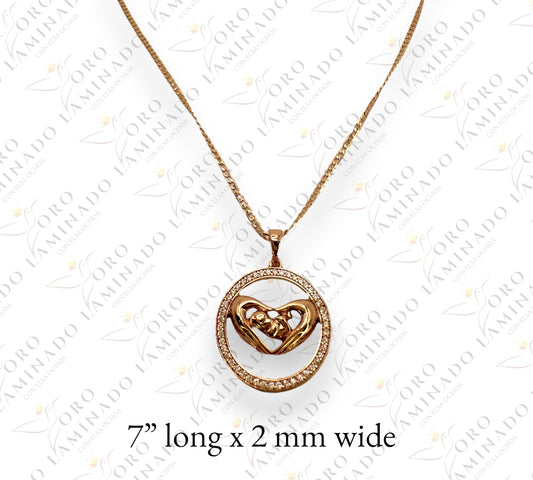 High quality Zirconia Pave circle Fetus necklace Y208