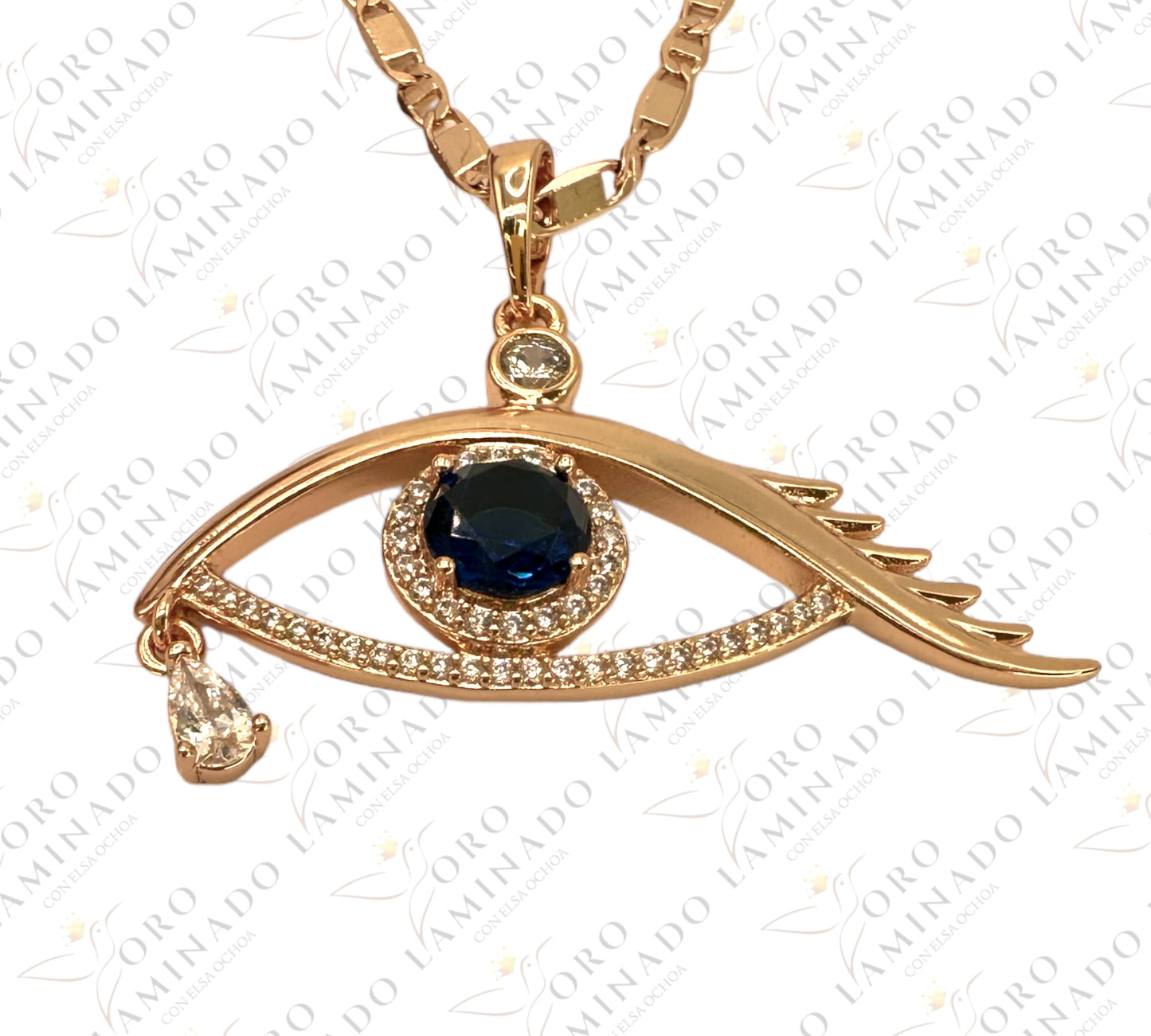 Navy Blue eye necklace B276