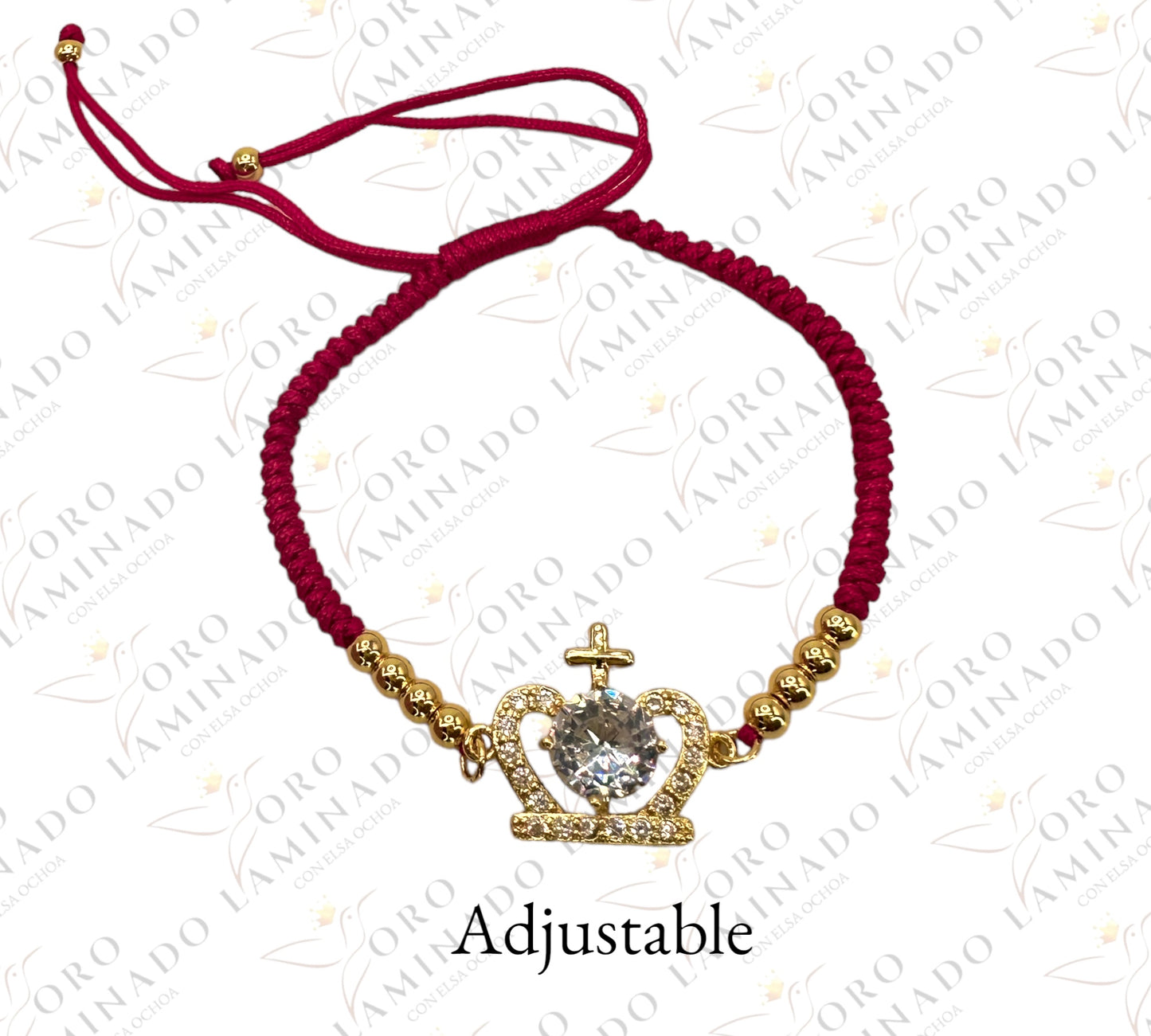 Red bracelet with shiny crown G109