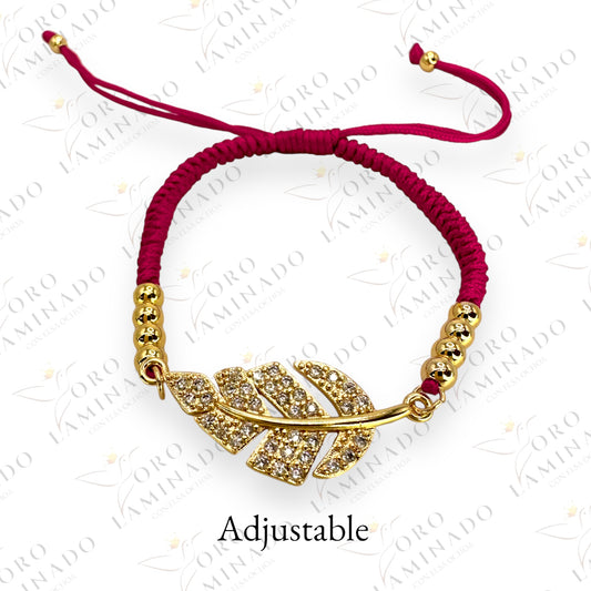 Red leaf bracelet B78