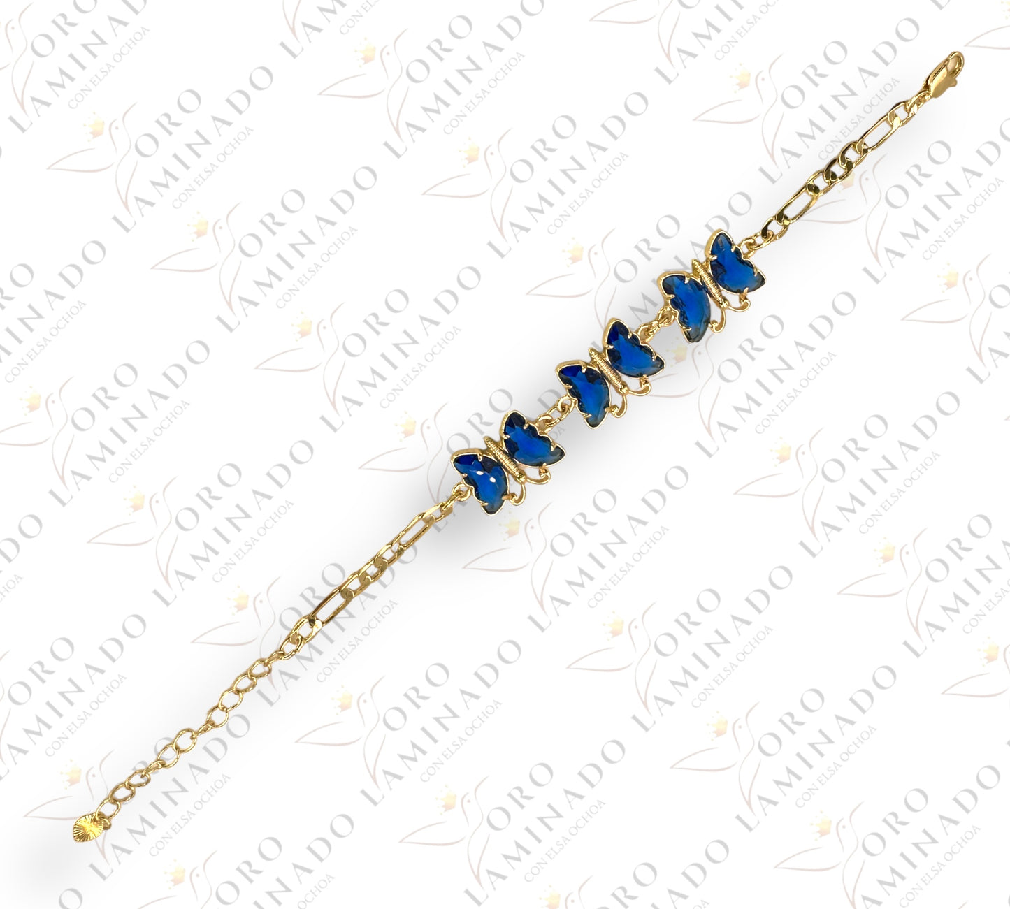 Figaro bracelet with blue butterfly G69