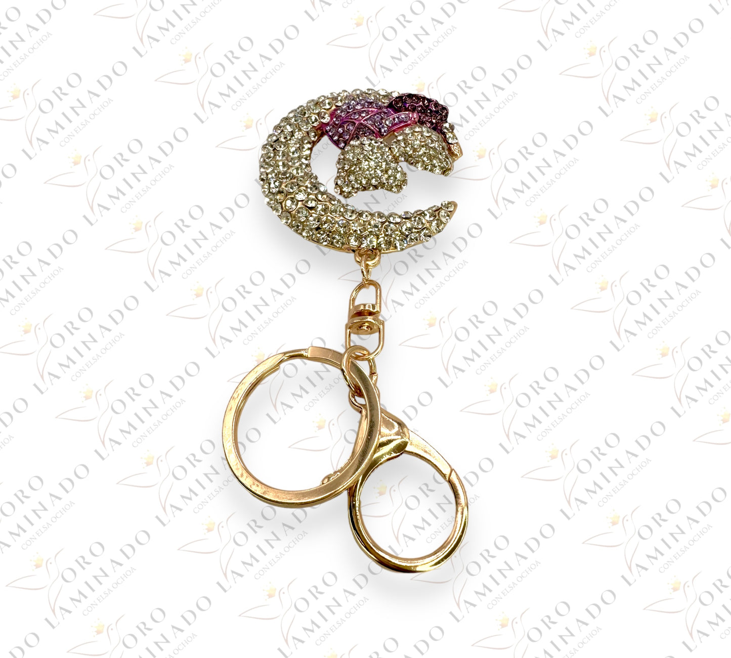 Moon keychain with bears B326