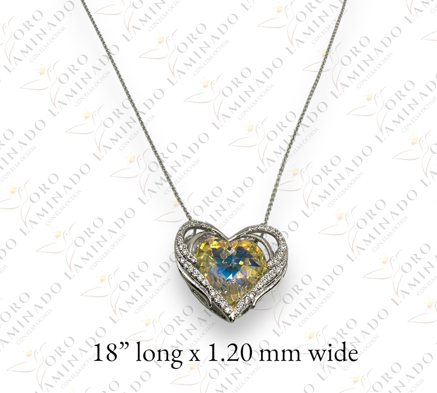 Diamond stone heart necklace B62